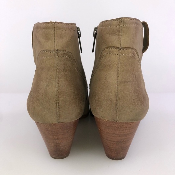 Frye Leather Judith Tan Side Zip Bootie Boots Size 8.5 - Picture 5 of 8